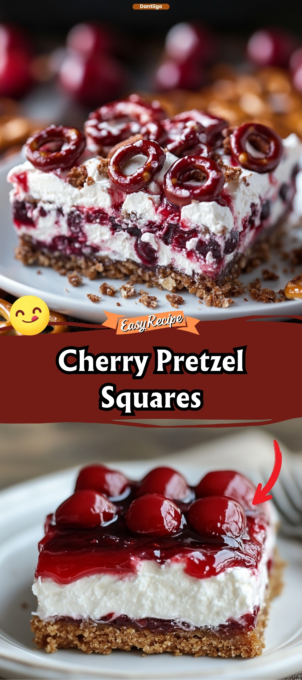 Cherry Pretzel Squares