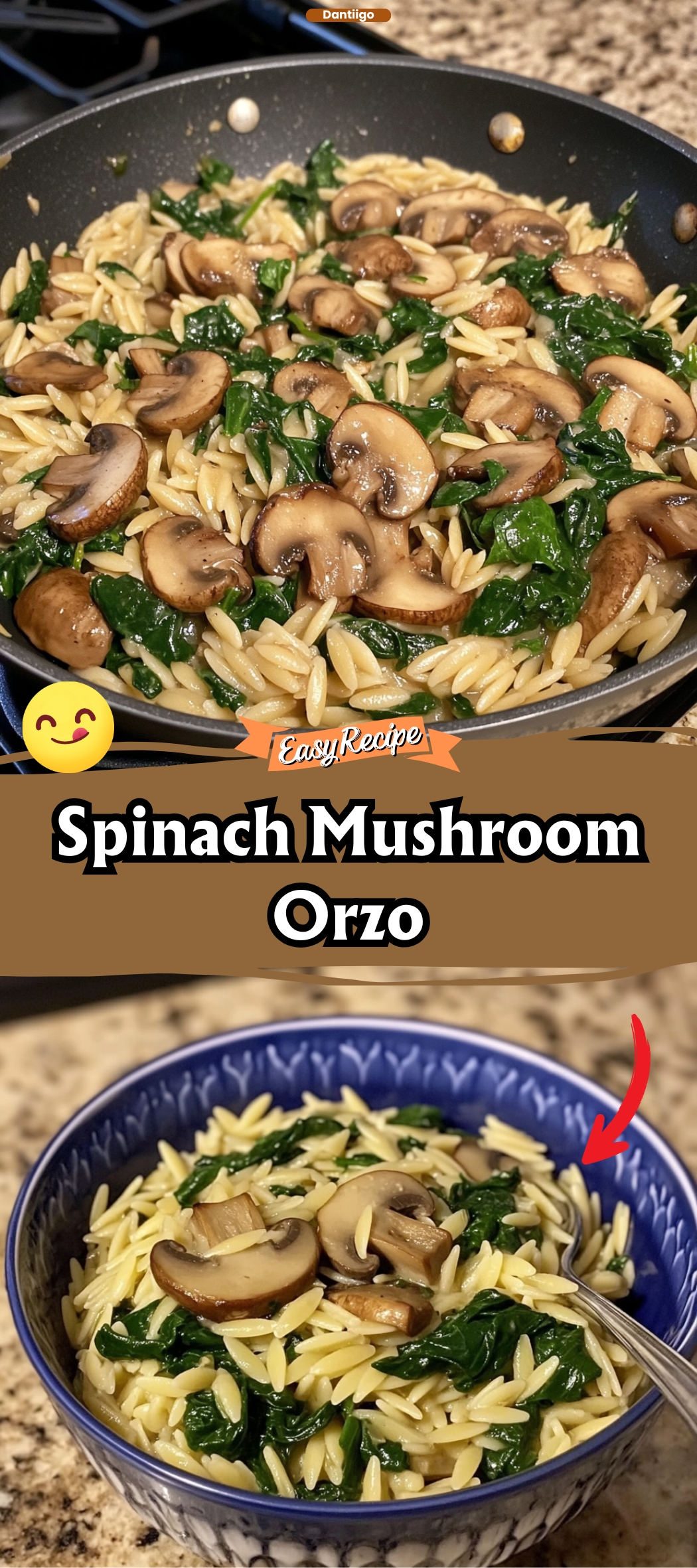 Spinach Mushroom Orzo