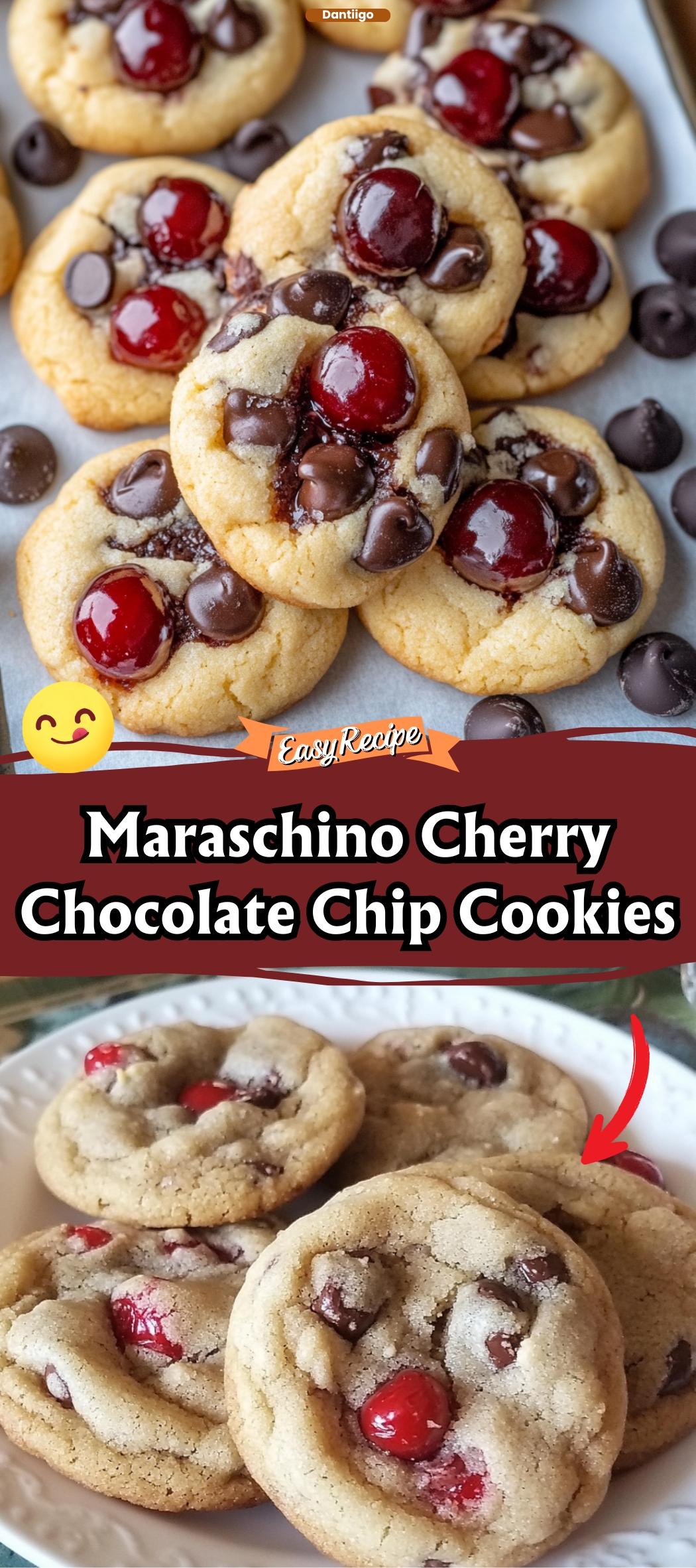 Maraschino Cherry Chocolate Chip Cookies
