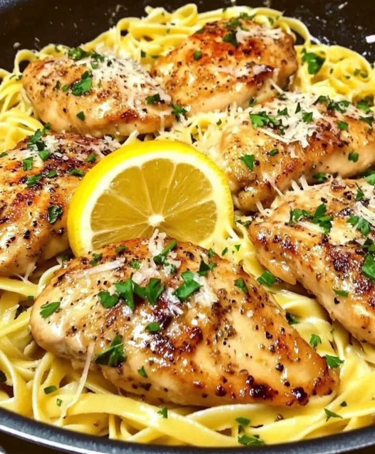 Lemon Garlic Butter Chicken with Parmesan Linguine