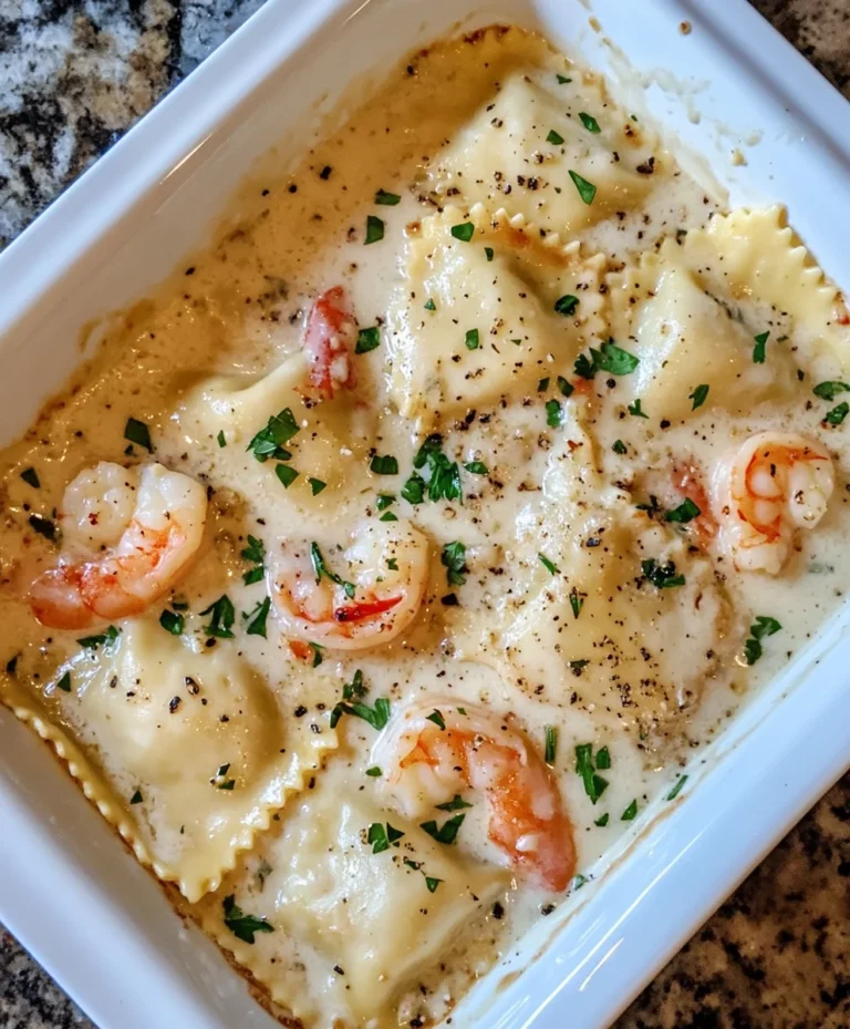 Shrimp and Lobster Ravioli with Creamy Garlic Butter Sauce