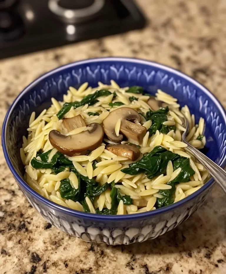 Spinach Mushroom Orzo