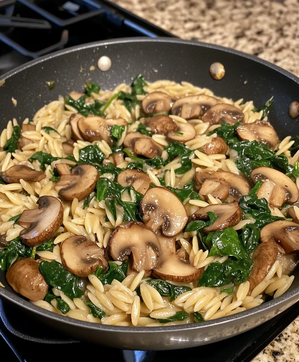 Spinach Mushroom Orzo