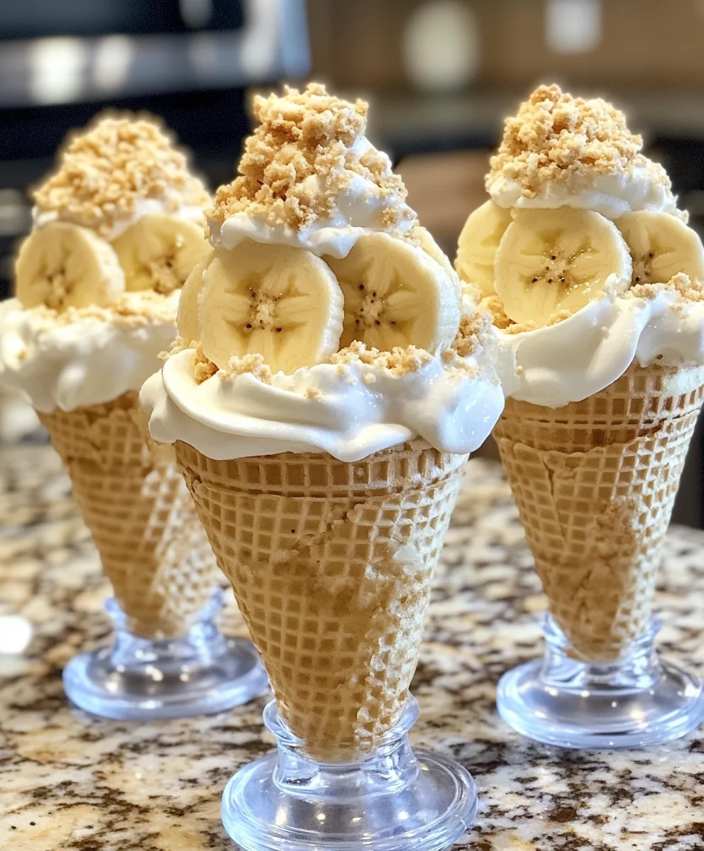 Banana Pudding Cheesecake Cones