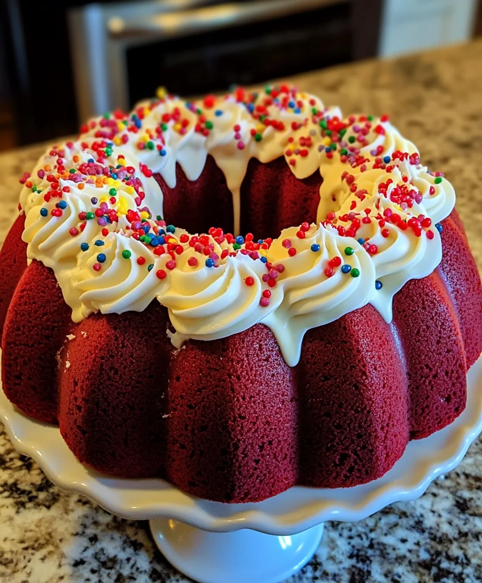 Red Velvet Bundt Cake with Cream Cheese Frosting