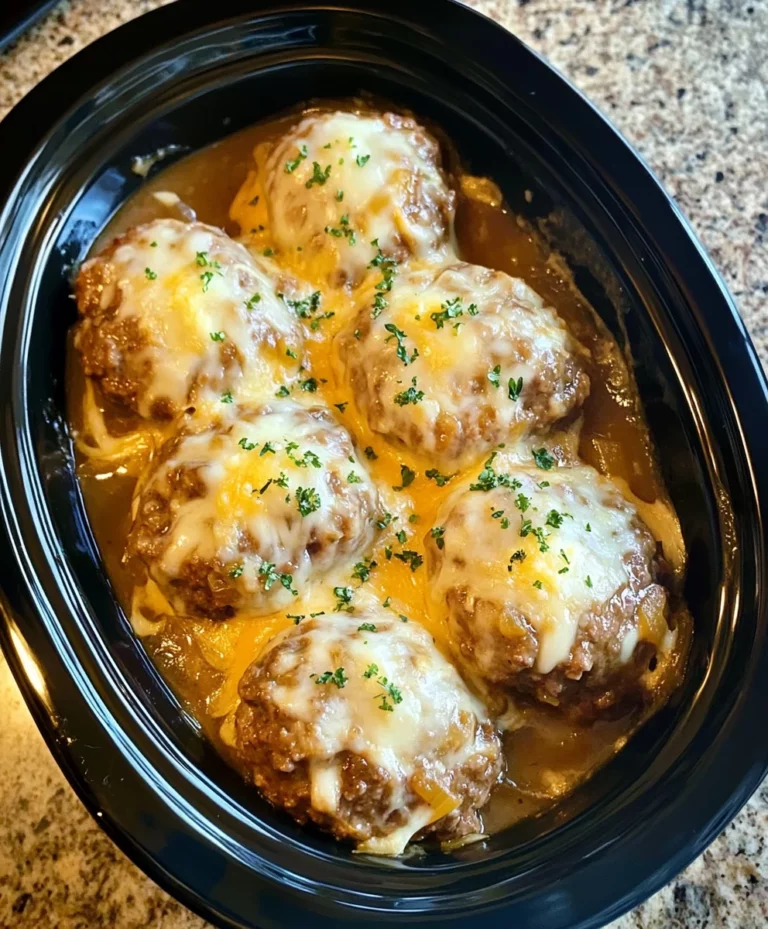 Crock Pot French Onion Beef Meatballs