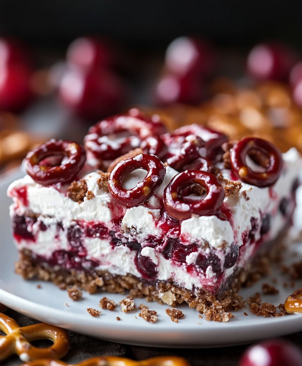 Cherry Pretzel Squares