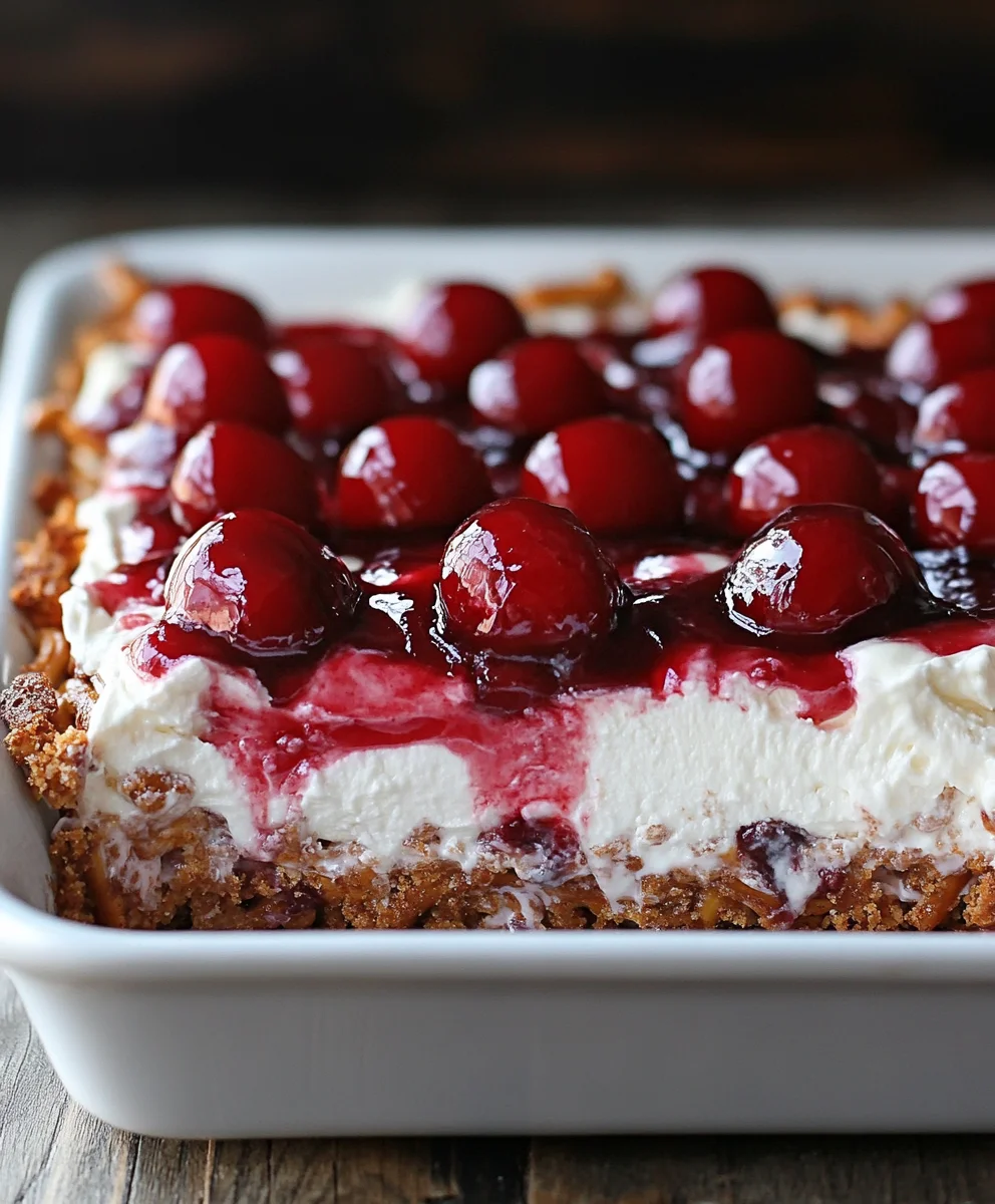 Cherry Pretzel Squares