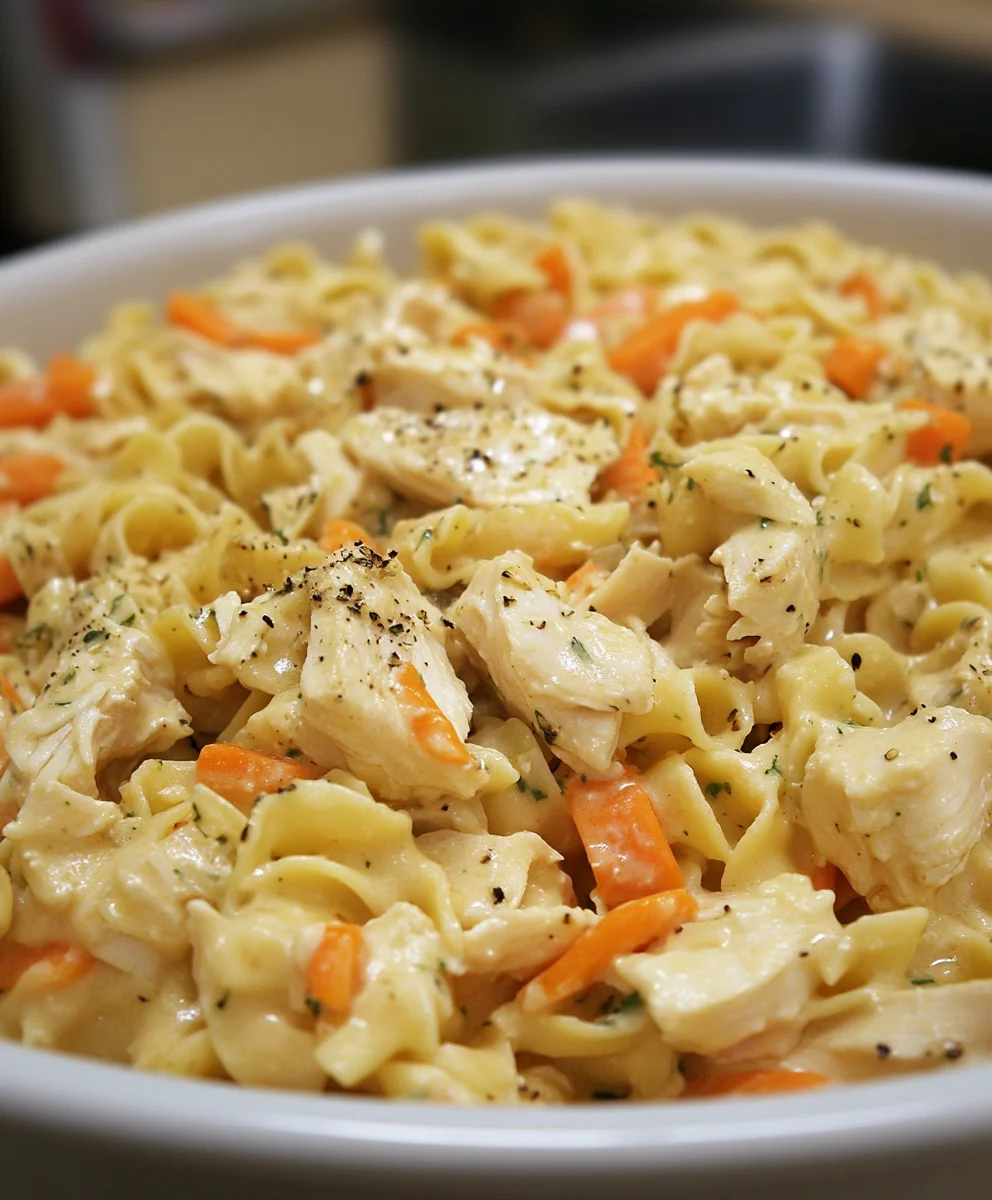 Comforting Chicken & Noodles ~ Crock Pot