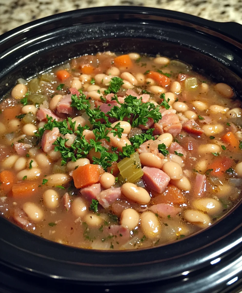 Crockpot White Bean and Ham Soup