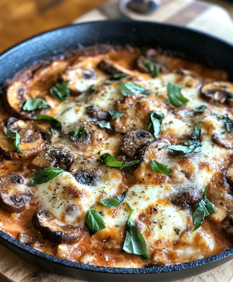Mushroom Mozzarella Bake