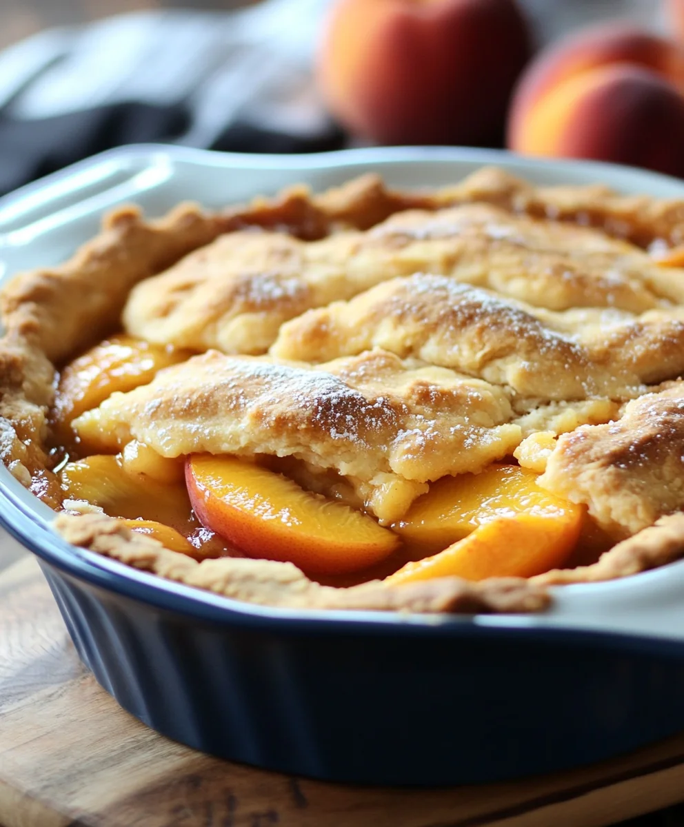 Triple Crust Peach Cobbler