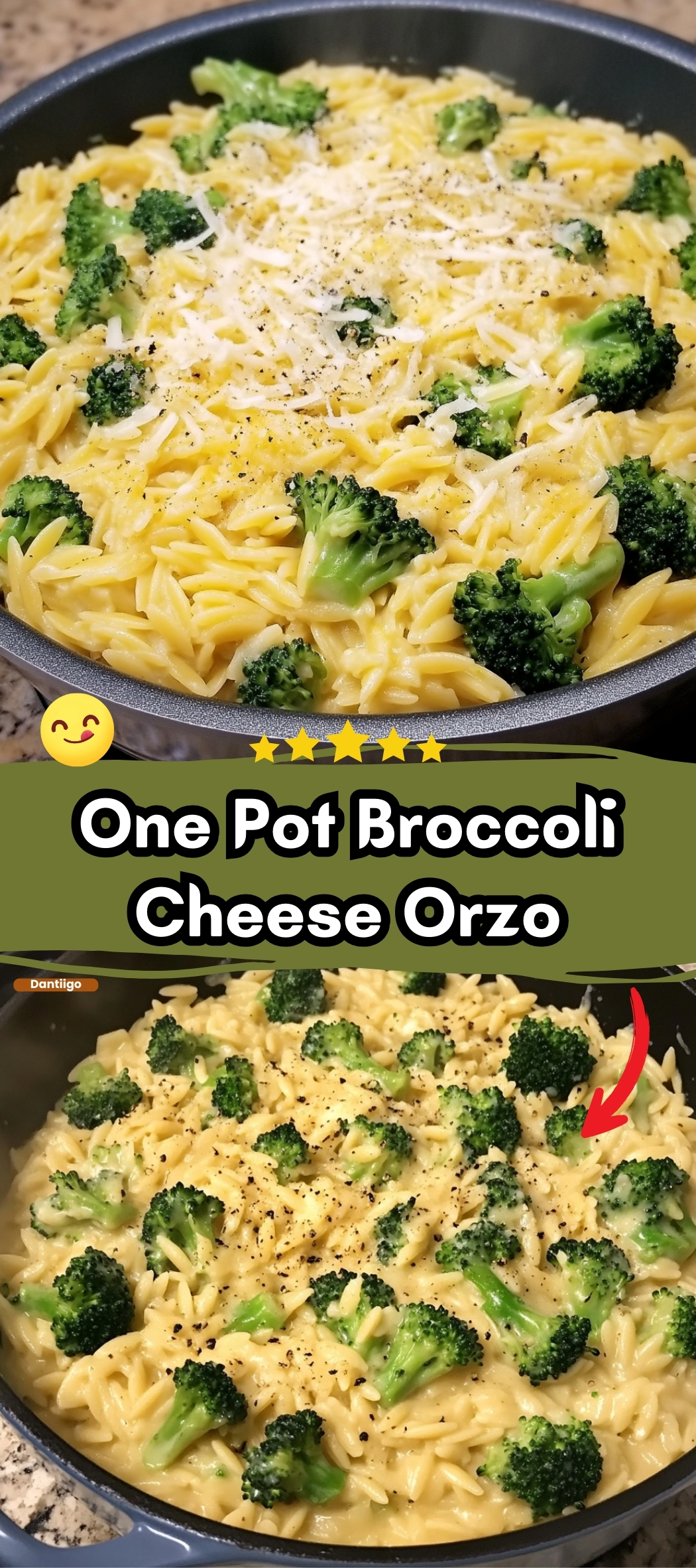 One Pot Broccoli Cheese Orzo