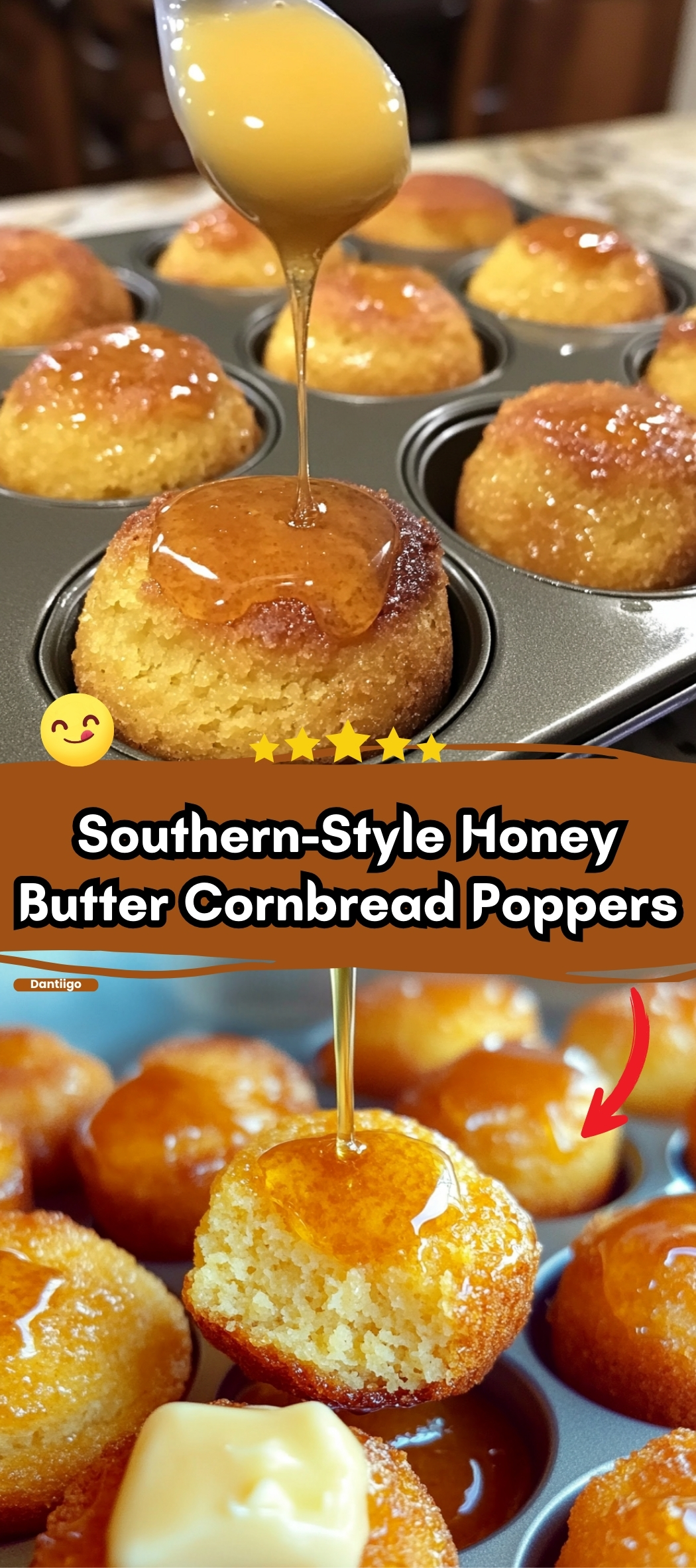 Southern-Style Honey Butter Cornbread Poppers