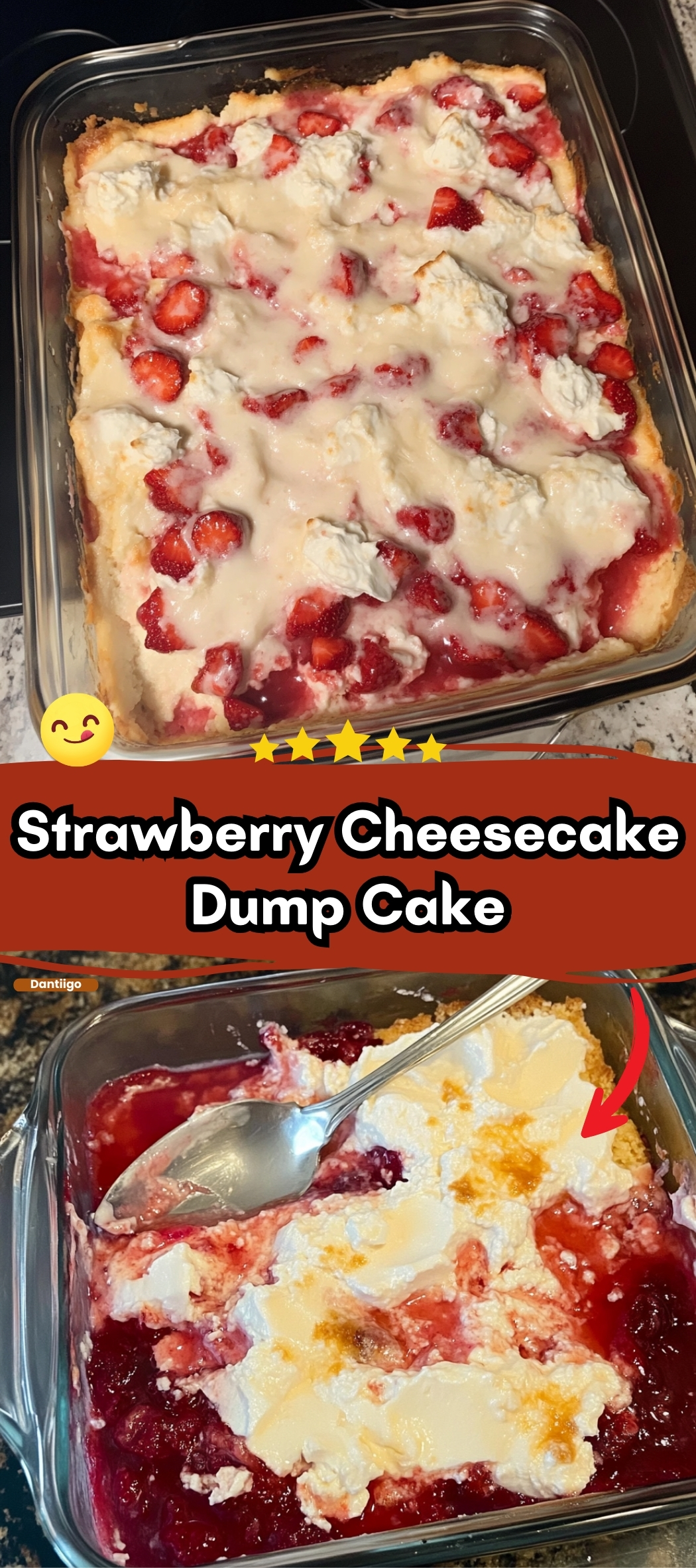 Strawberry Cheesecake Dump Cake