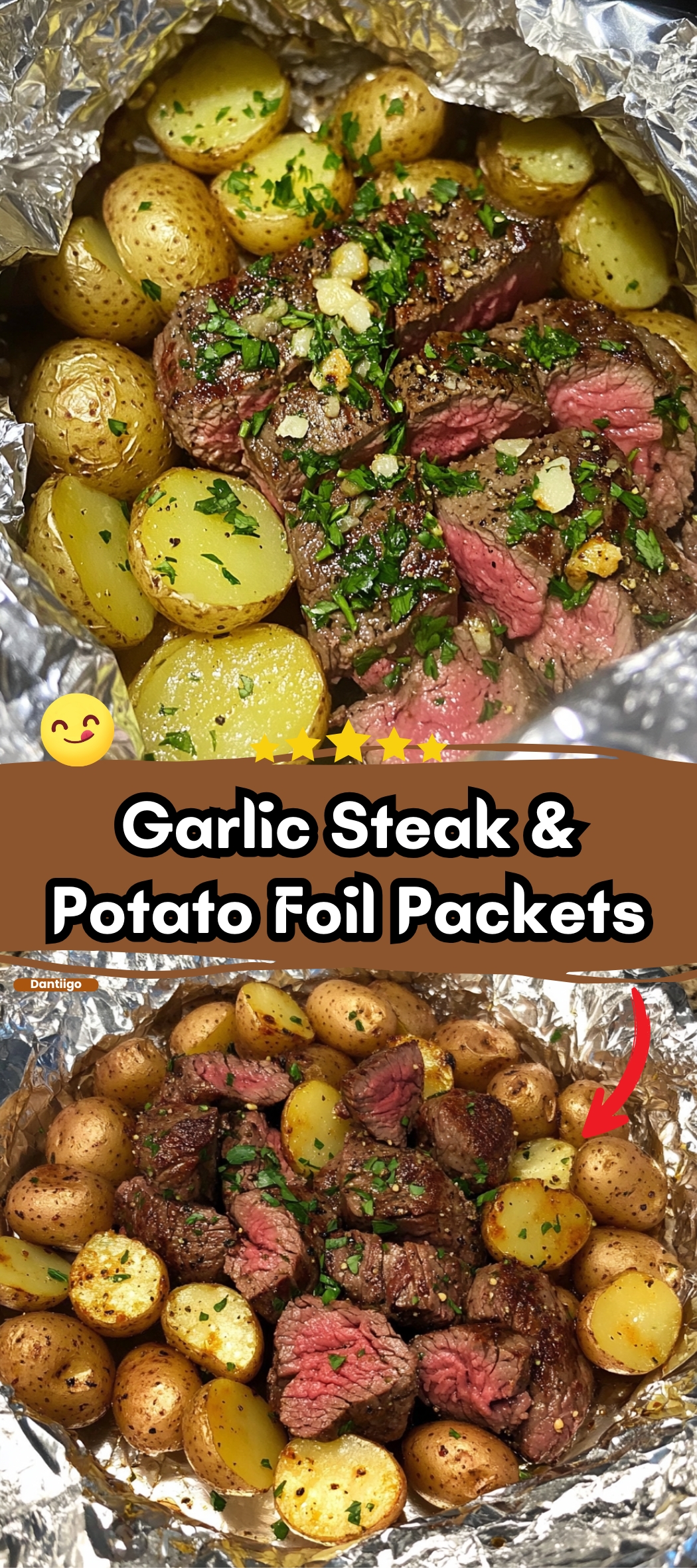 Garlic Steak & Potato Foil Packets