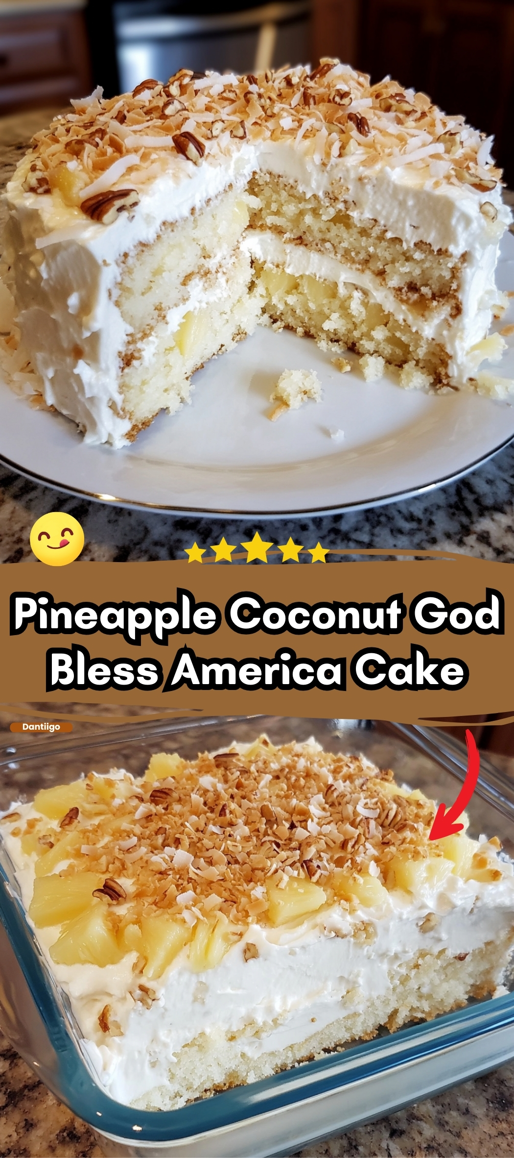 Best Pineapple Coconut God Bless America Cake