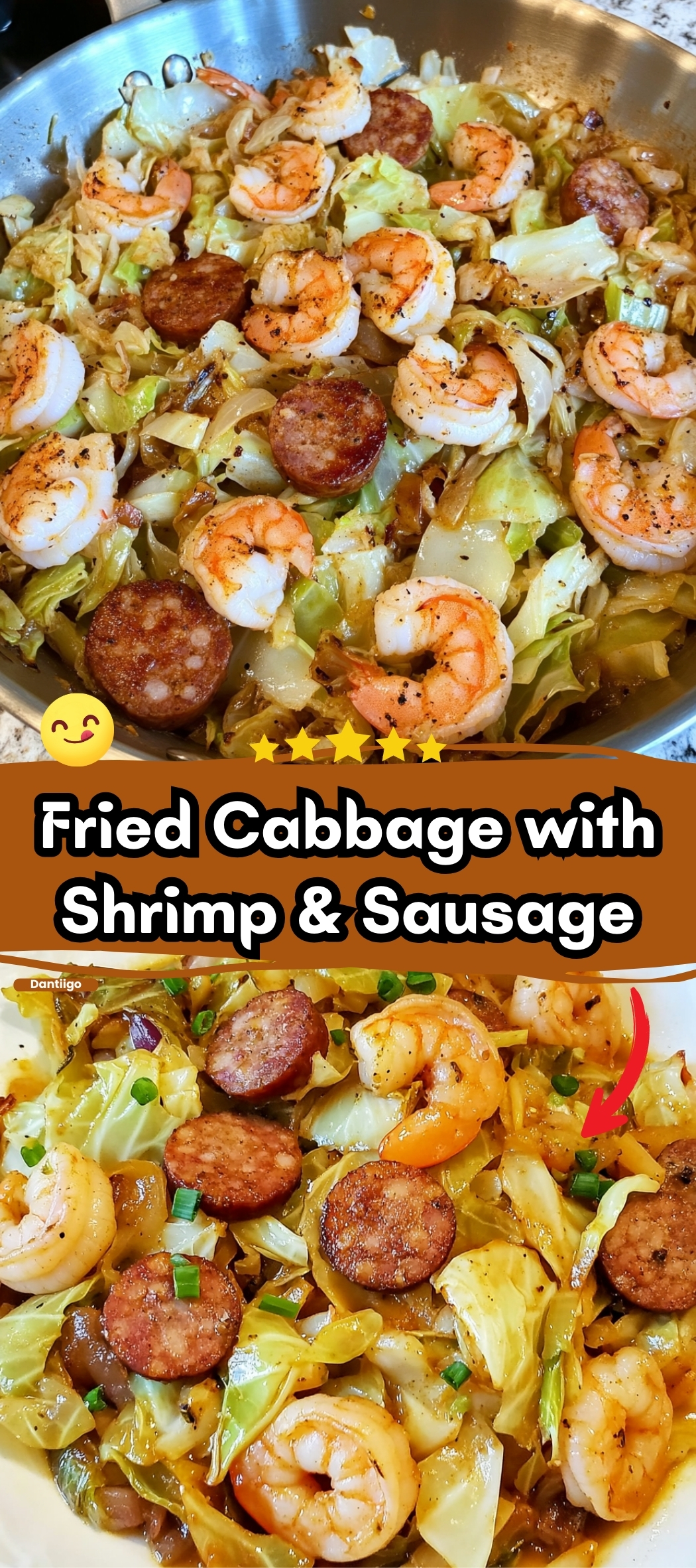 Fried Cabbage with Shrimp & Sausage