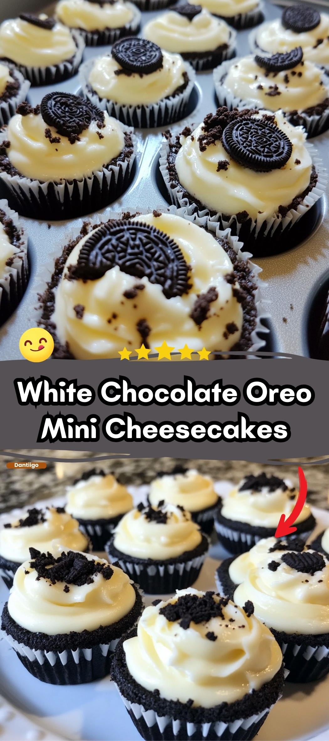 White Chocolate Oreo Mini Cheesecakes