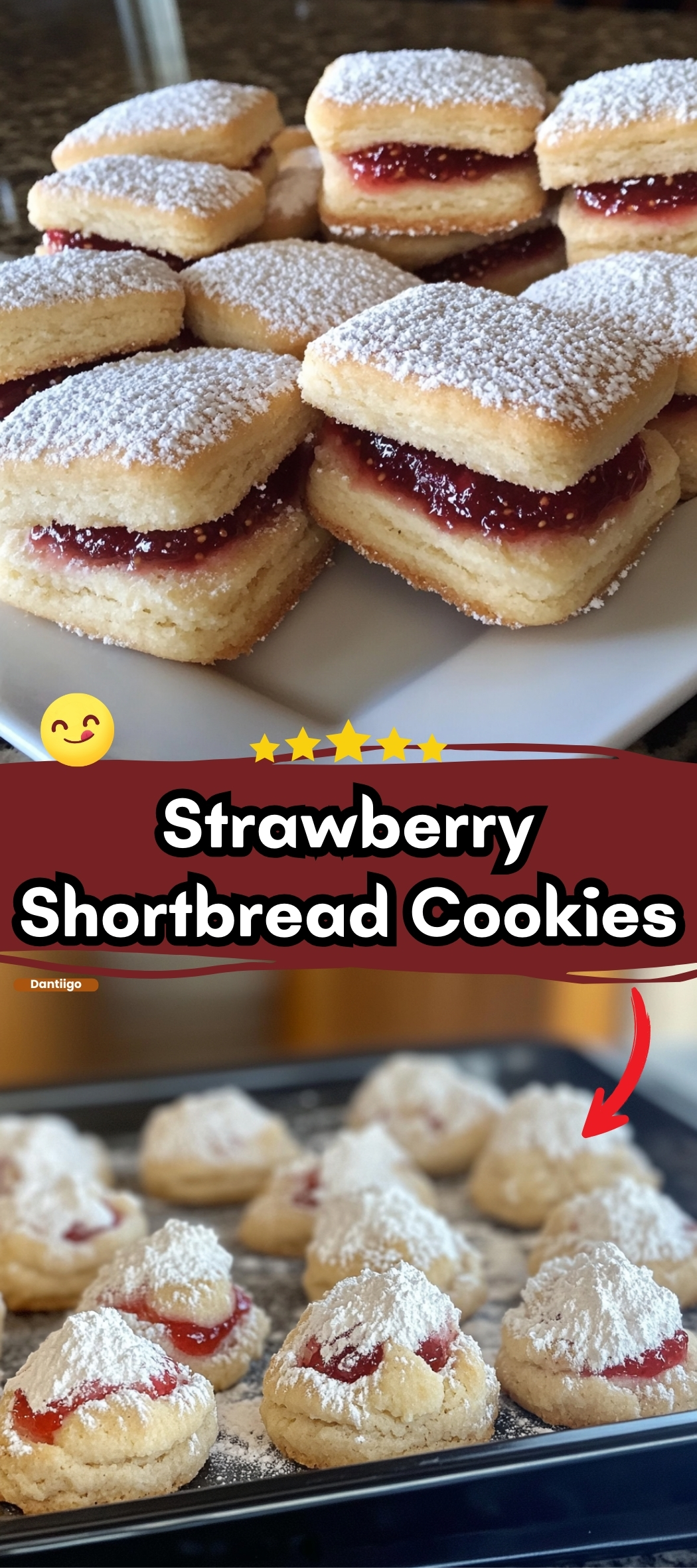 Strawberry Shortbread Cookies