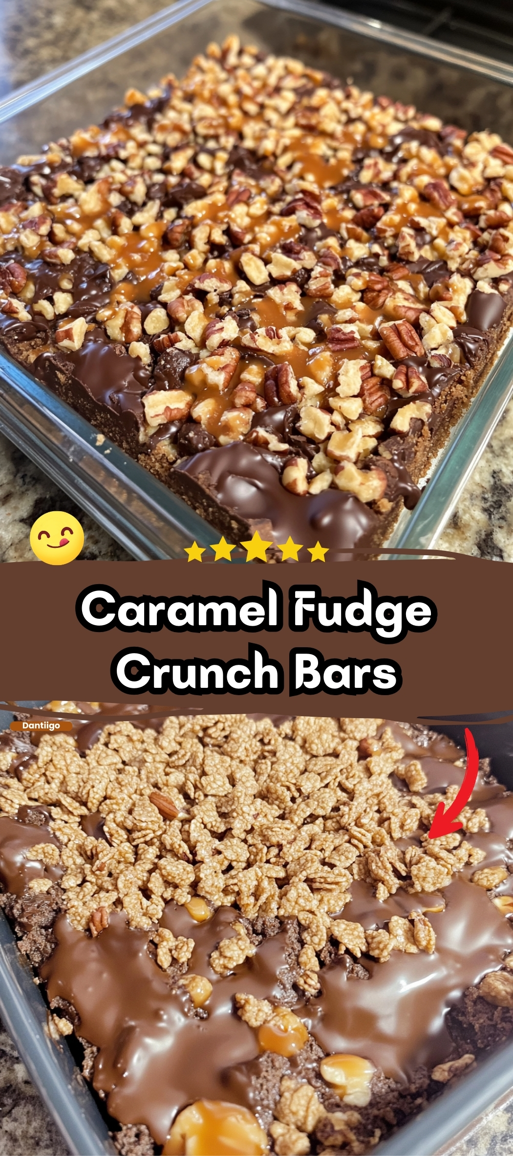 Caramel Fudge Crunch Bars