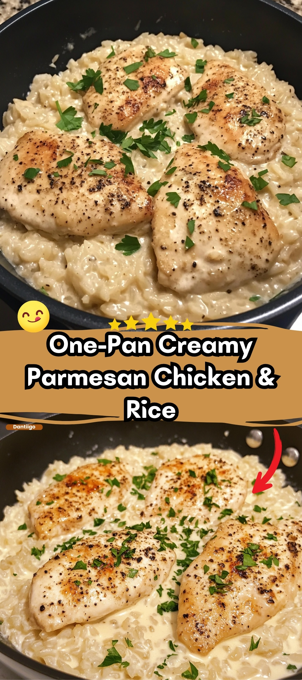 One-Pan Creamy Parmesan Chicken & Rice