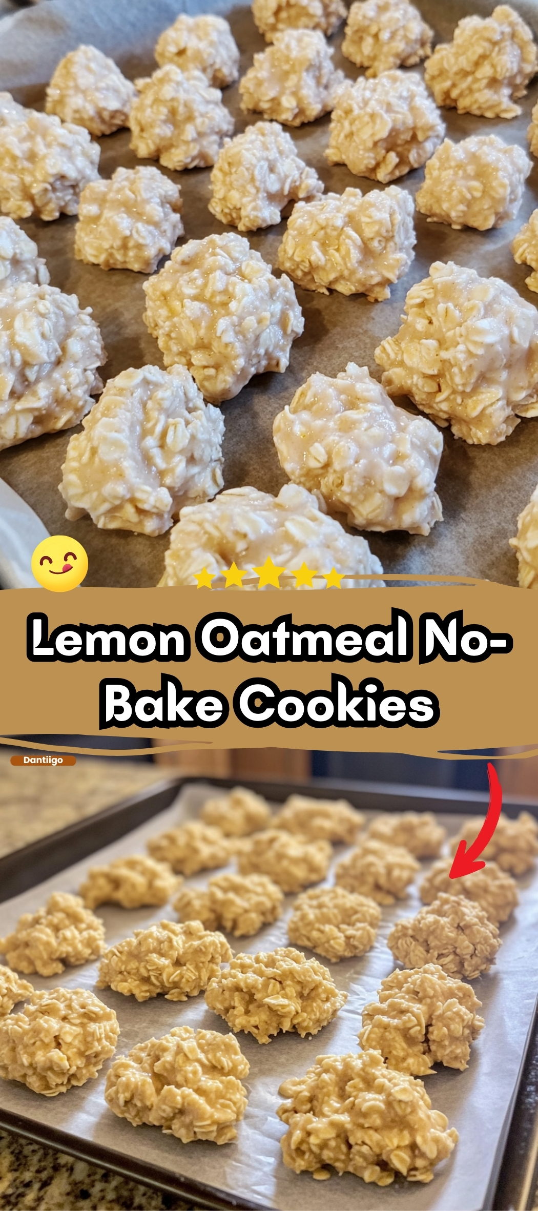 Lemon Oatmeal No-Bake Cookies