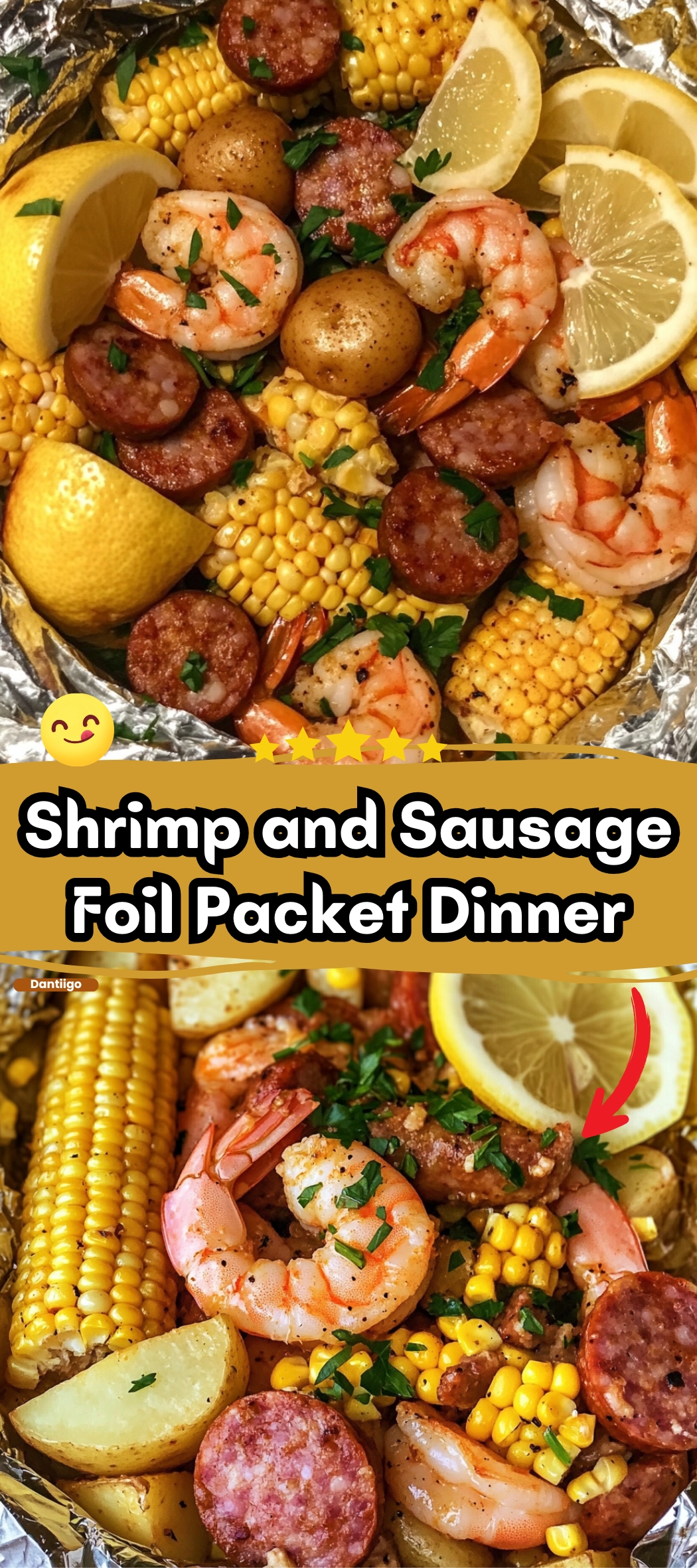 Shrimp and Sausage Foil Packet Dinner