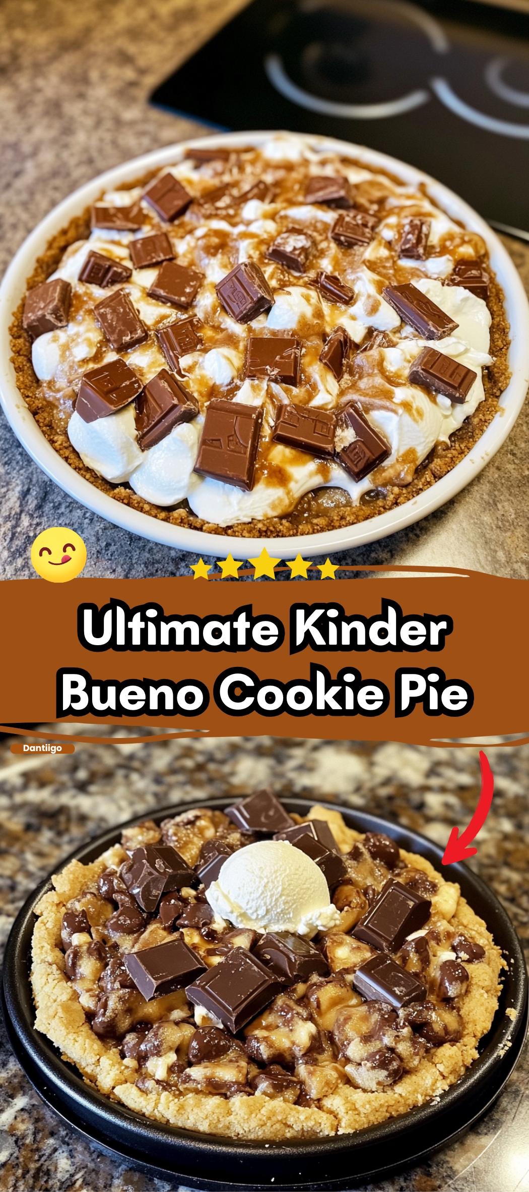 Ultimate Kinder Bueno Cookie Pie
