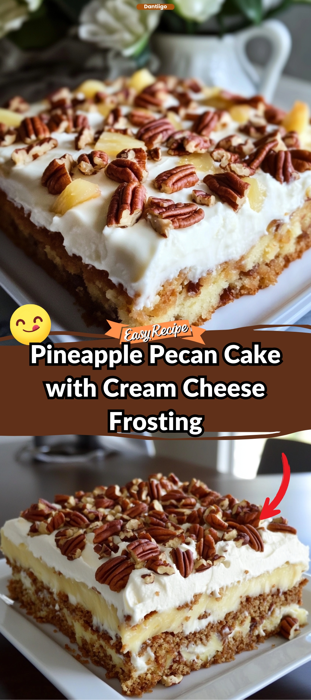Pineapple Pecan Cake with Cream Cheese Frosting
