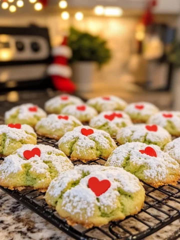 Grinch Crinkle Cookies
