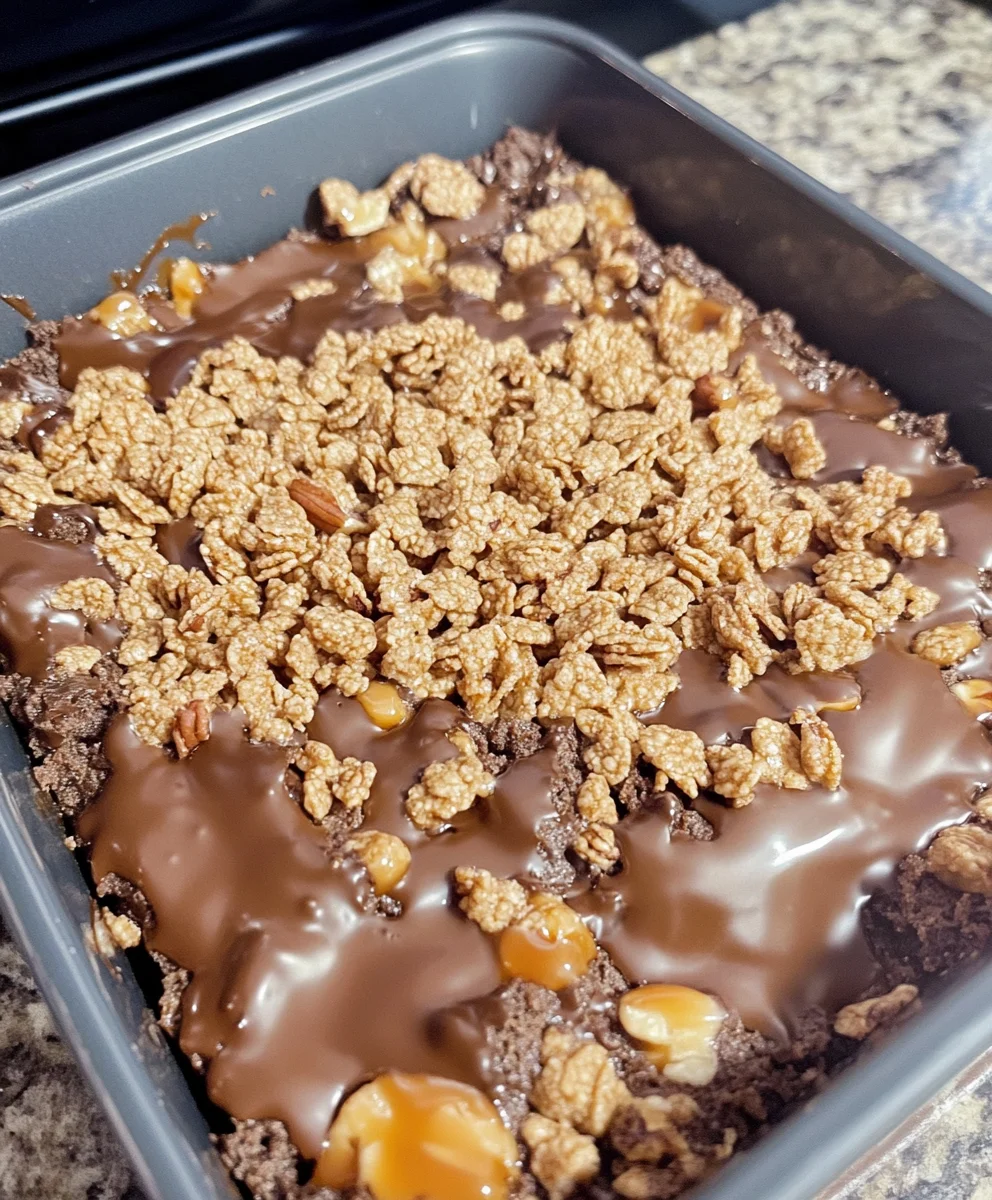 Caramel Fudge Crunch Bars
