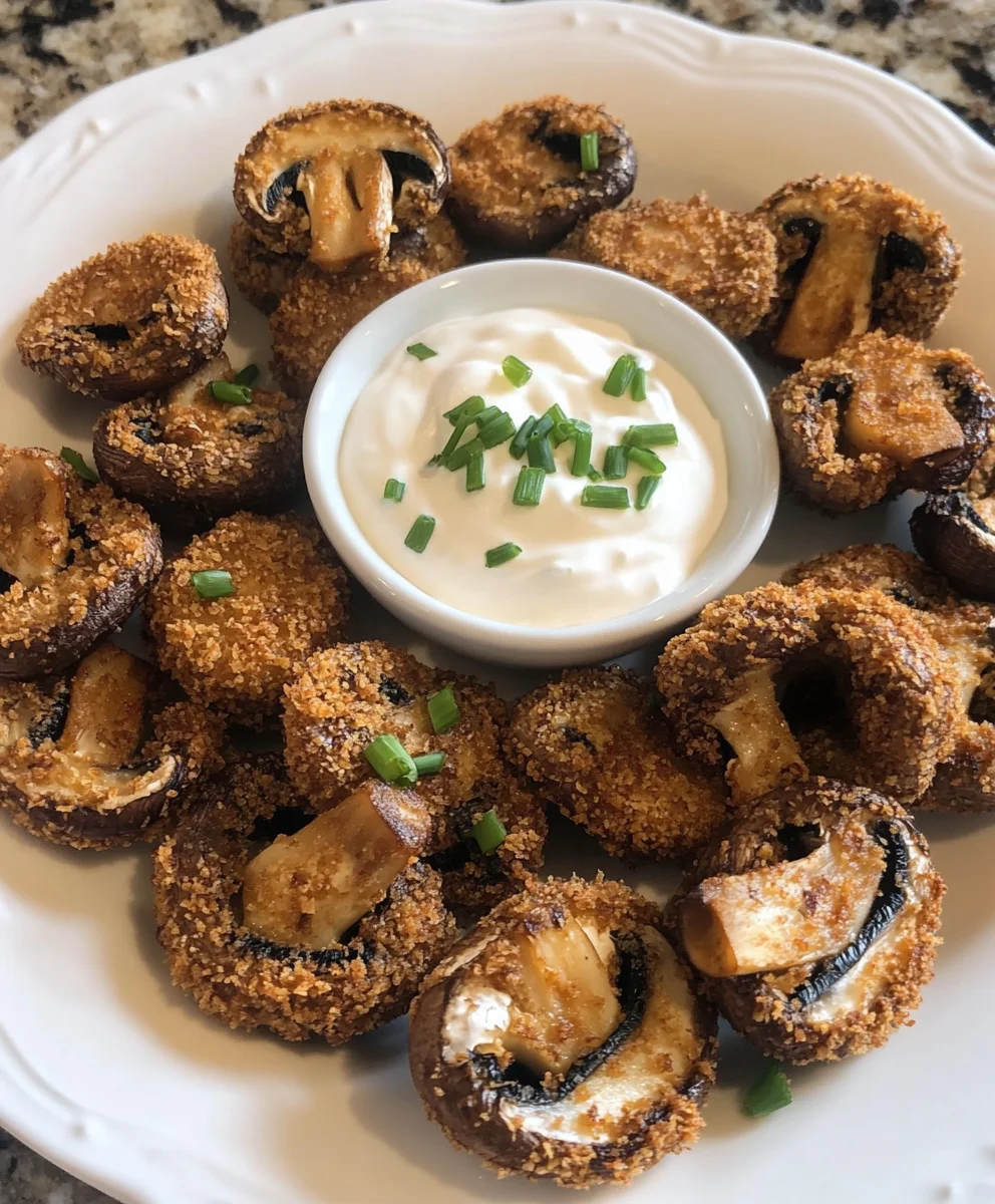 Crispy Fried Mushrooms with Cool Ranch Dip