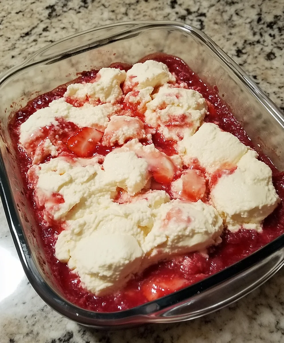 Strawberry Cheesecake Dump Cake