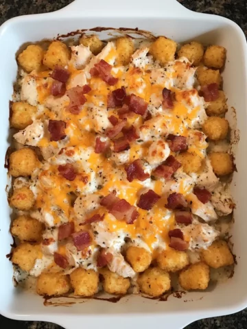 Chicken Bacon Ranch Tater Tot Casserole