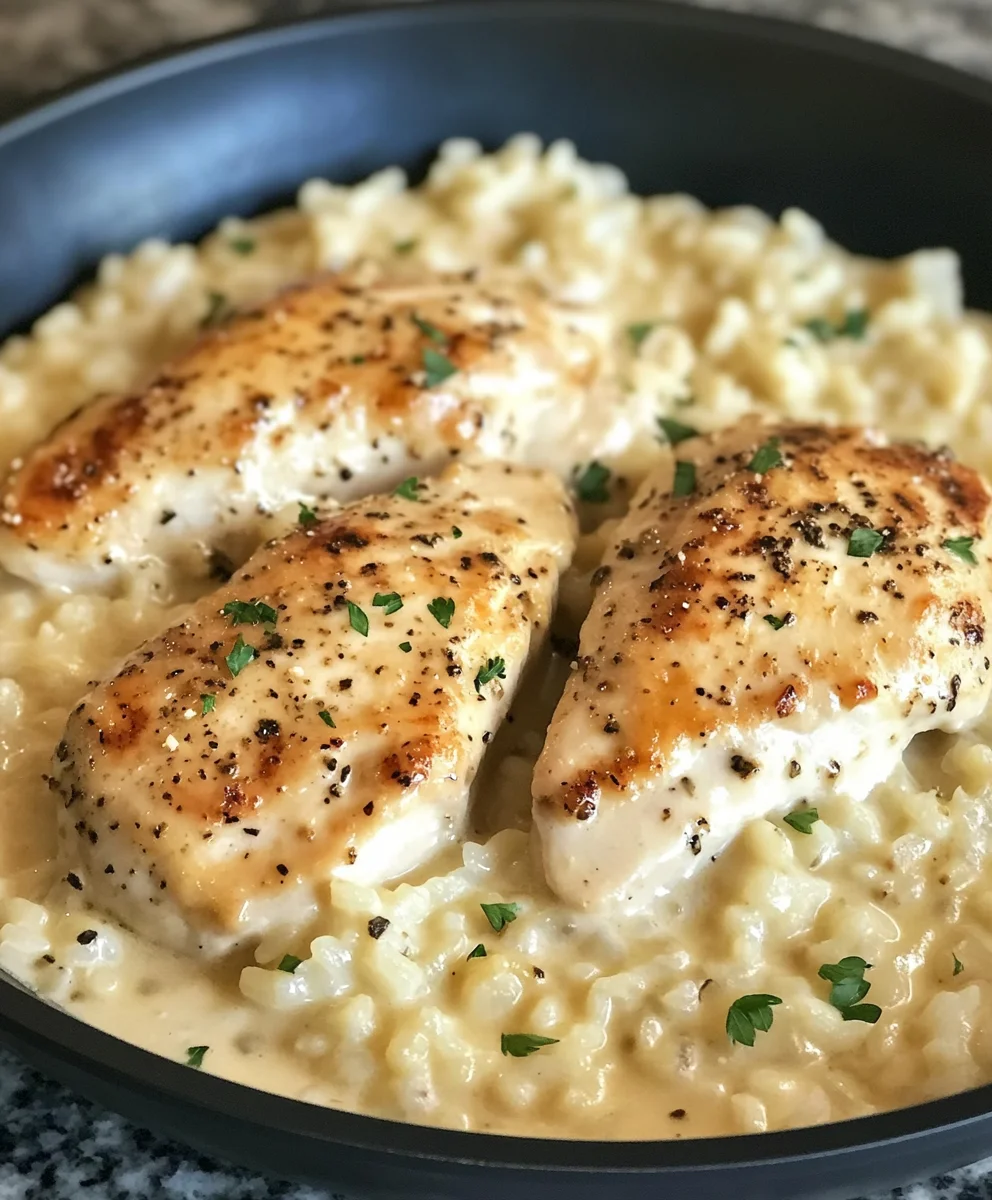 One-Pan Creamy Parmesan Chicken & Rice