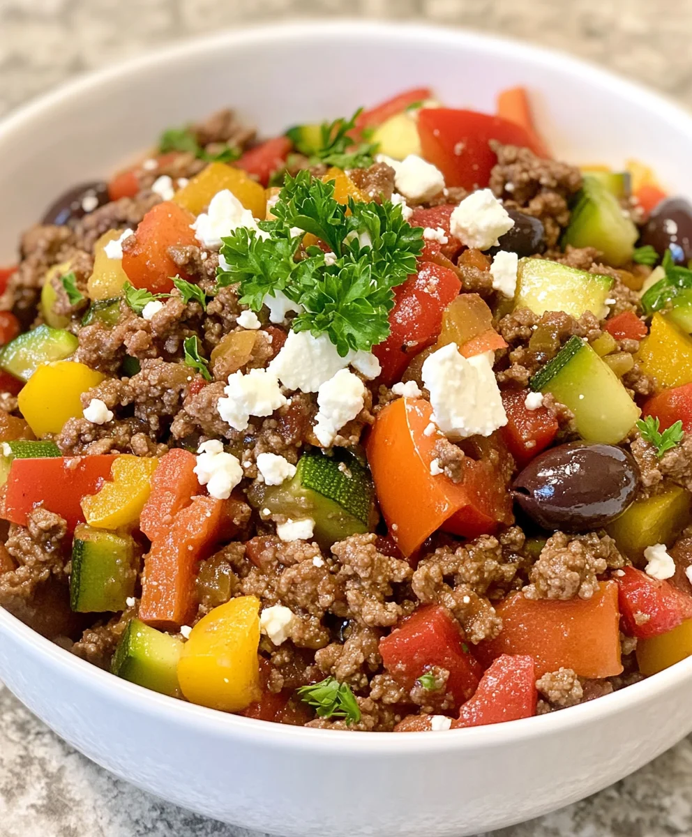 Mediterranean Ground Beef Stir Fry