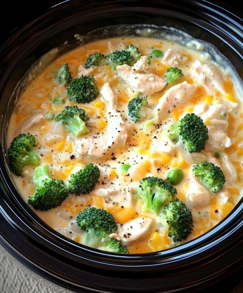 Creamy Crock-pot Chicken and Broccoli Over Rice