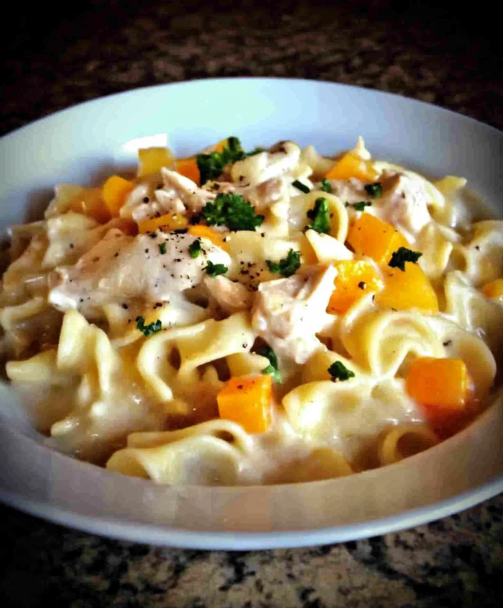 Crockpot Creamy Chicken Noodle Soup