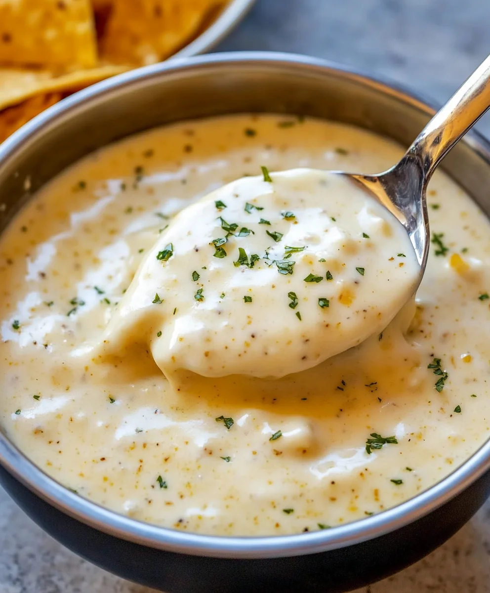 Mexican Restaurant Style White Cheese (Queso) Dip