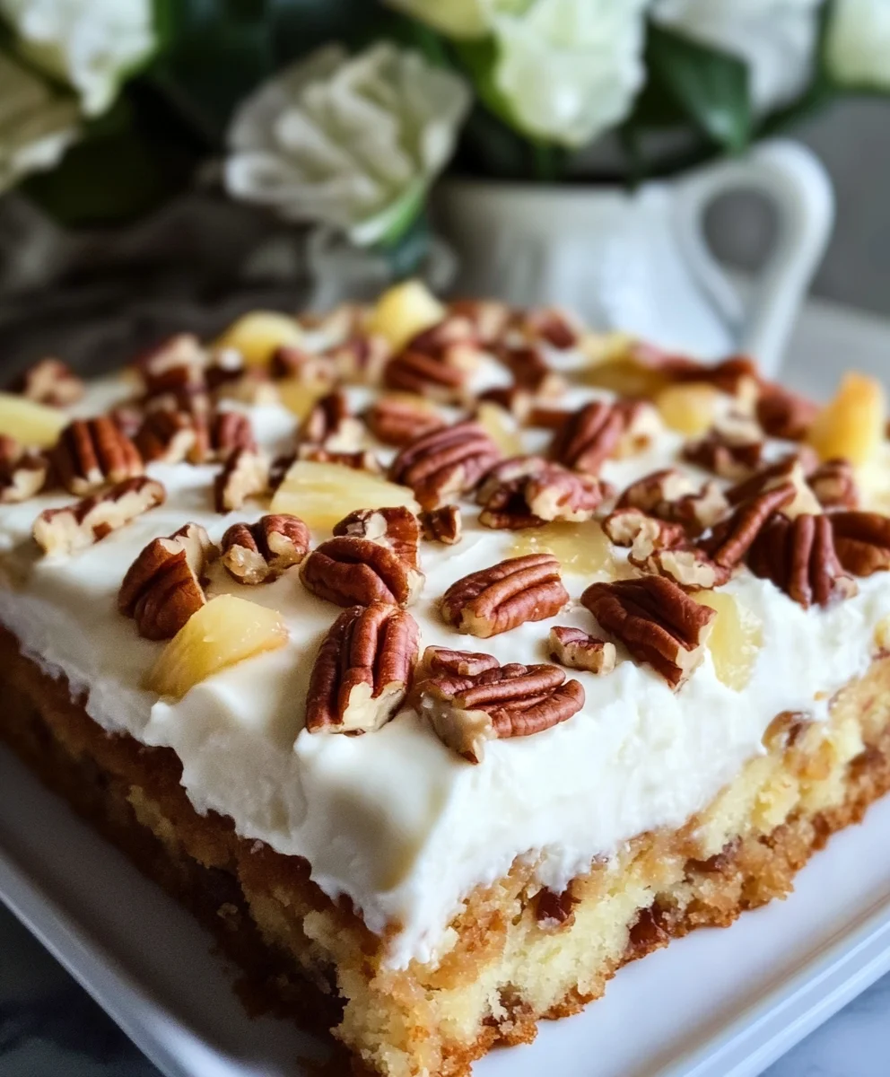 Pineapple Pecan Cake with Cream Cheese Frosting