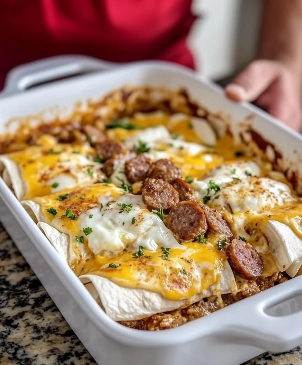 Southern Breakfast Enchiladas with Sausage Gravy
